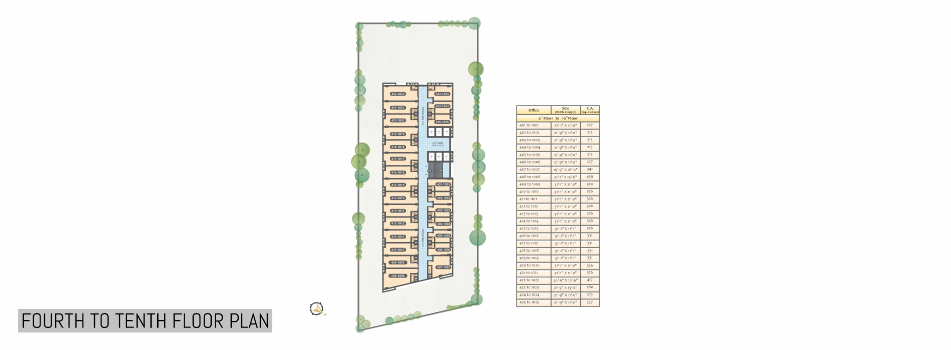 FOUR TO TENTH FLOOR PLAN